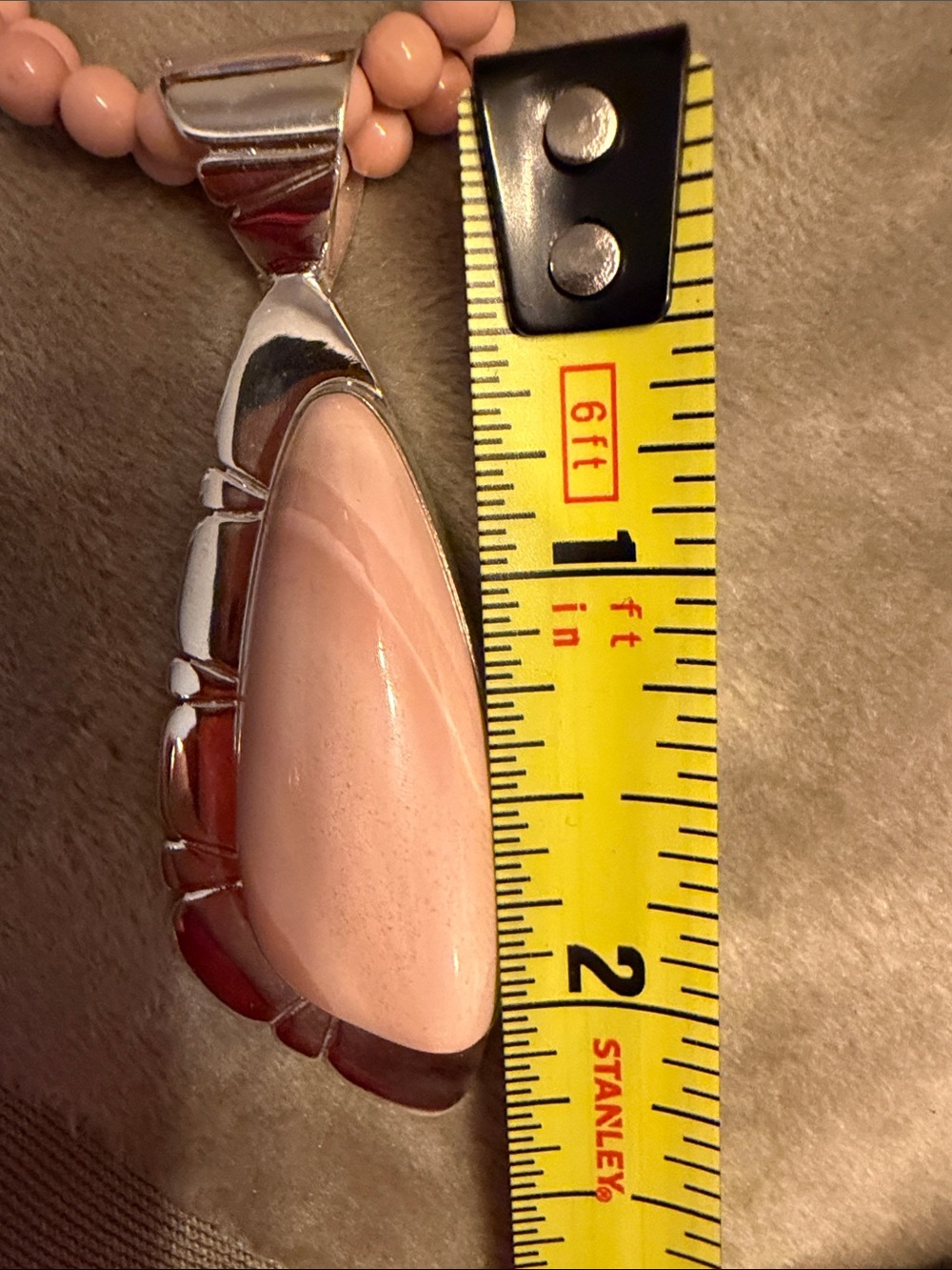 ✨ Jay King Pink Coral Pendant Necklace – Sterling Silver – Beaded Strand ✨ 226 - Picture 4 of 6
